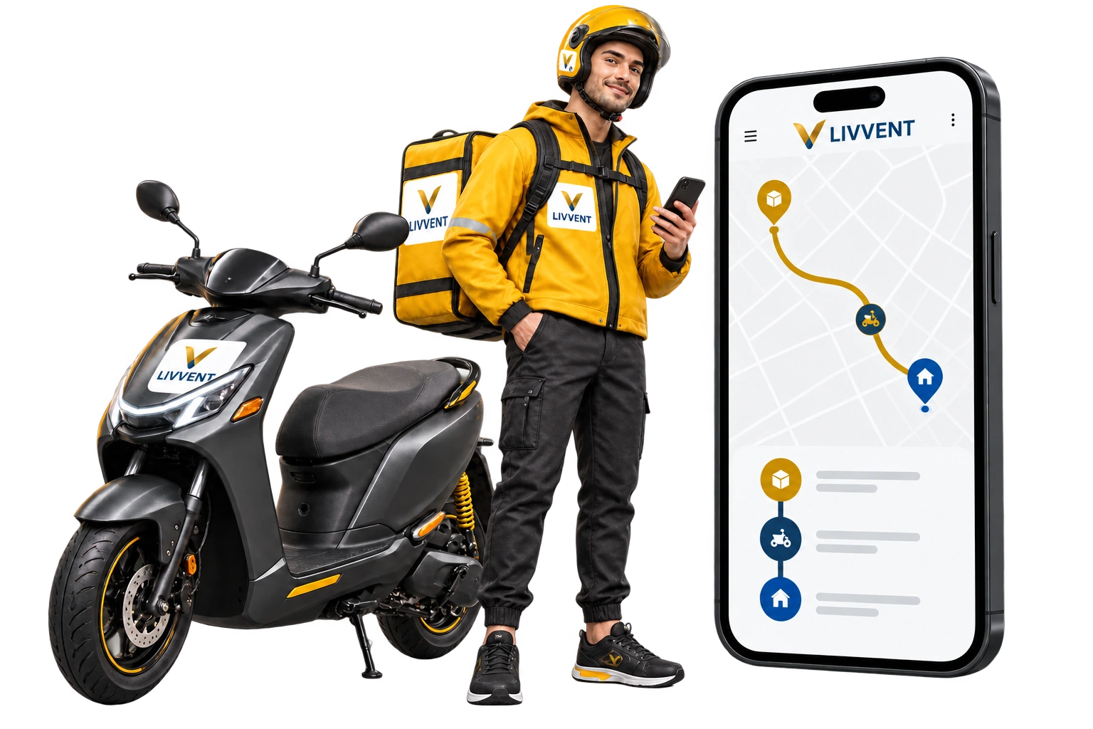 Delivery rider and order tracking