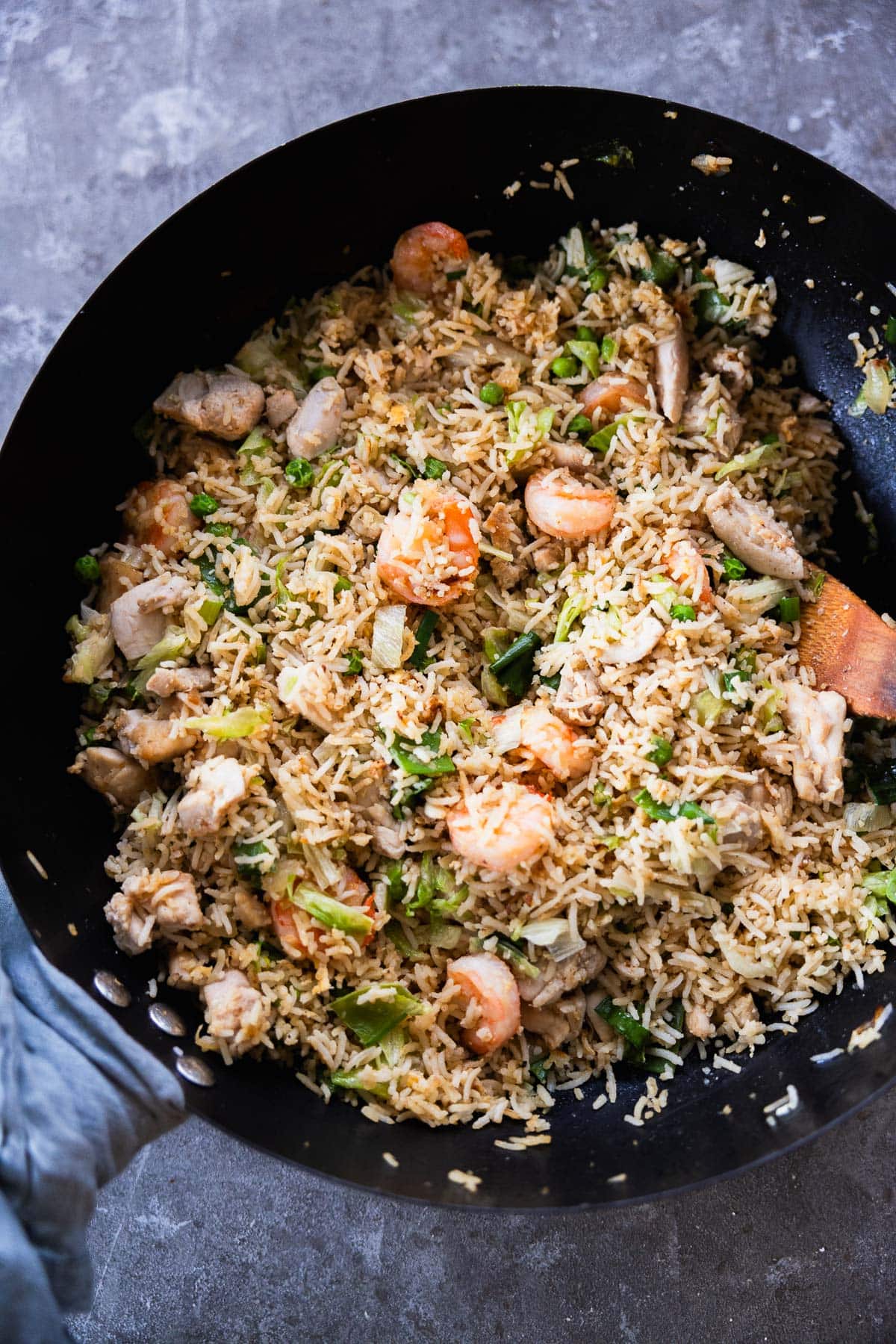 Mixed Fried Rice with Shrimp, Chicken and Meat