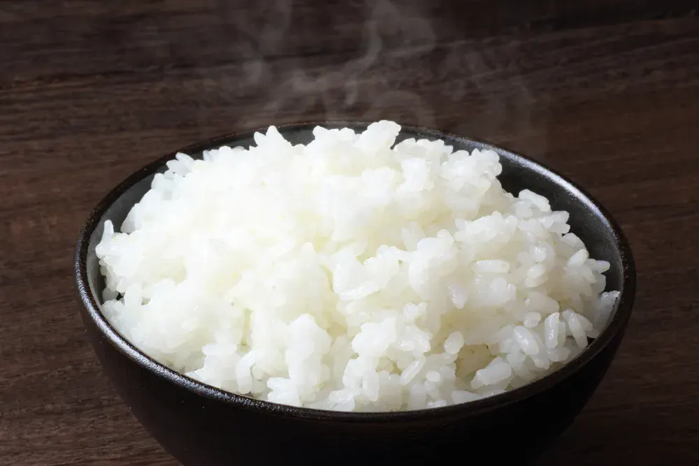 Steamed White Rice in Bowl